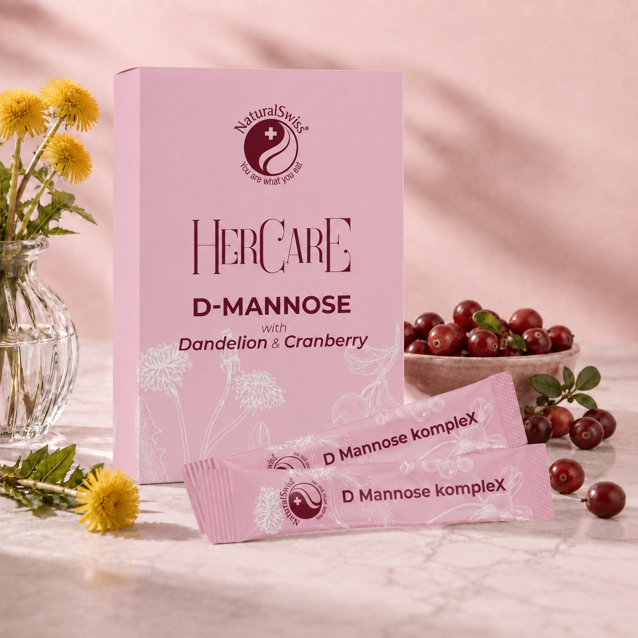 HerCare® D‑mannose s púpavou a brusnicami – Obrázok 5