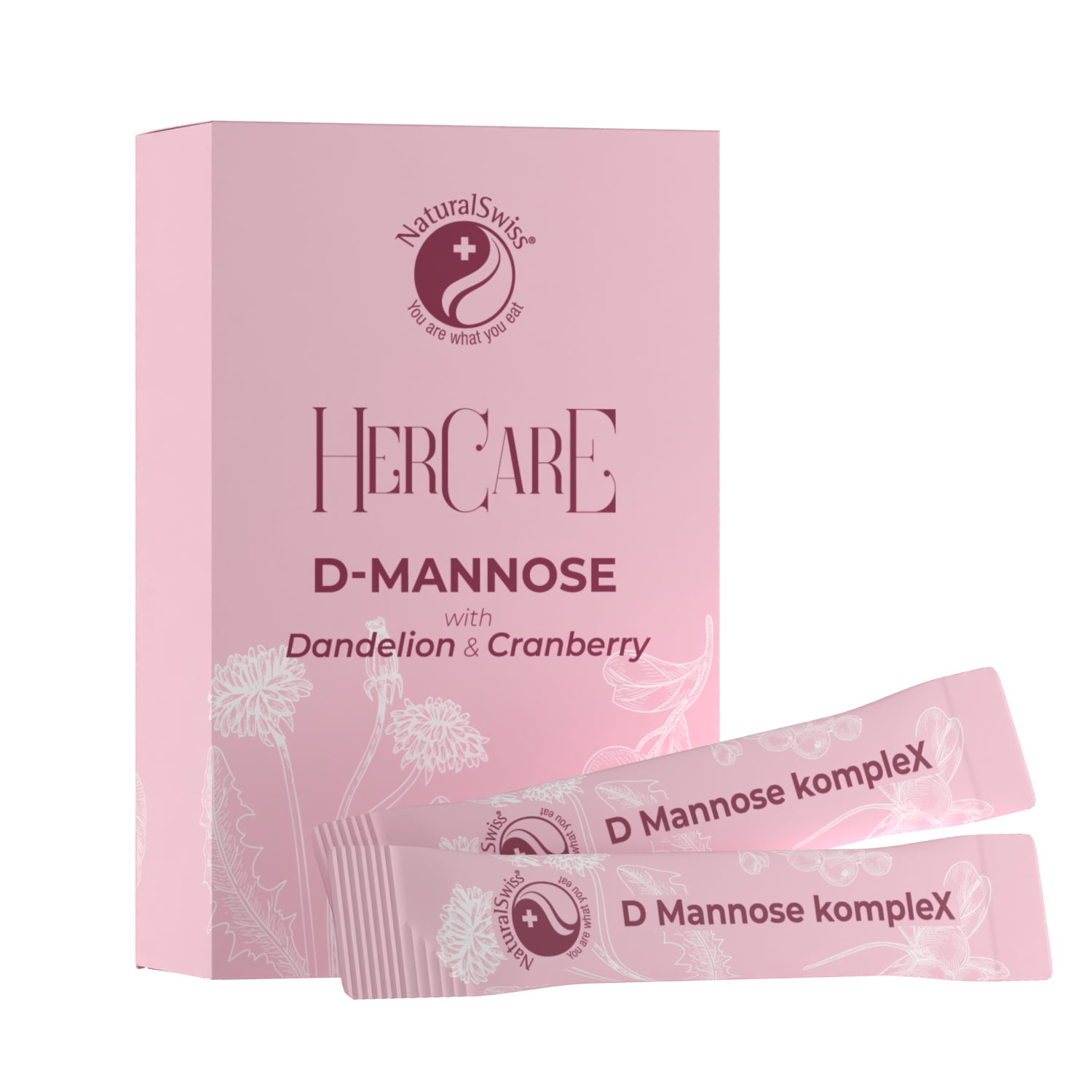 HerCare® D‑mannose s púpavou a brusnicami