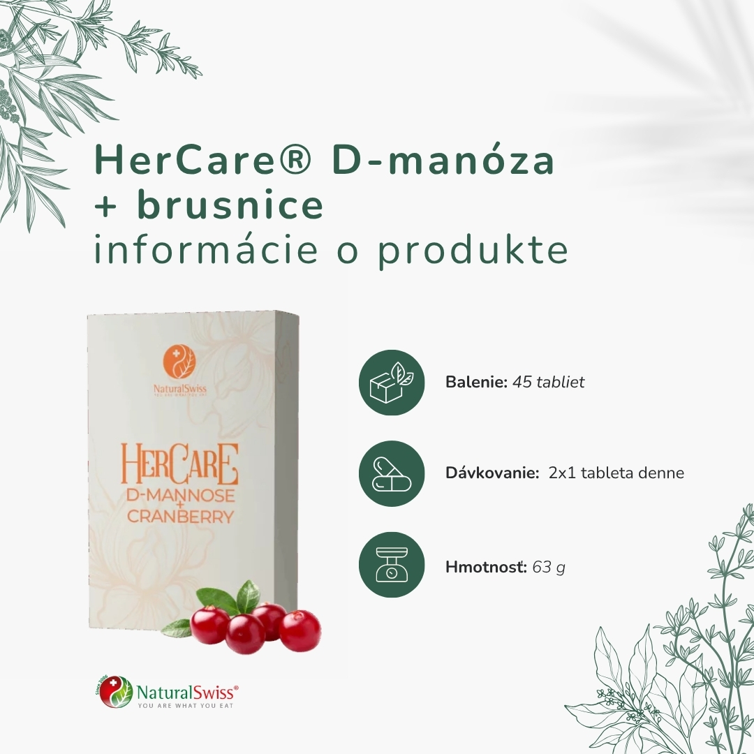 HerCare D-manoza a brusnice informácie o produkte