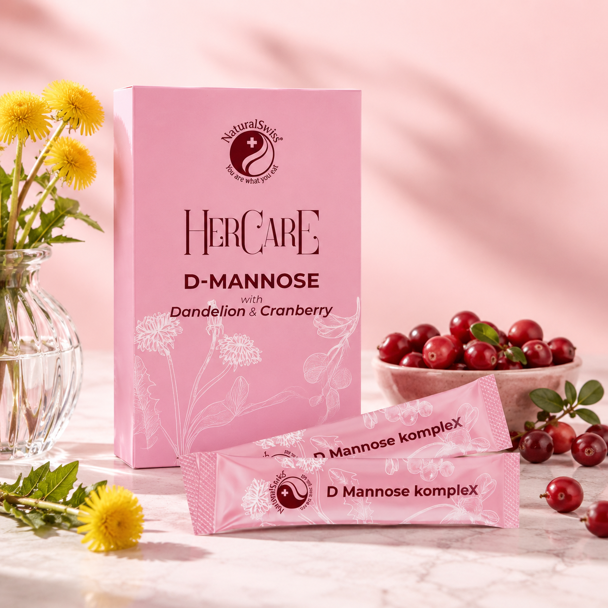 HerCare® D‑mannose s púpavou a brusnicami – Obrázok 5